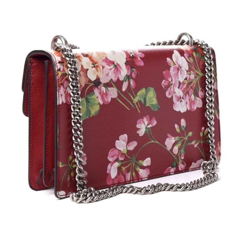 Gucci Dionysus #400235 GG Blooms Print Leather & Antique Silver Tone Chain Strap - Picture 2 of 14
